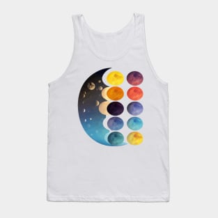 Lunar Phases Unveiled - Embrace the Dance of the Moon Tank Top